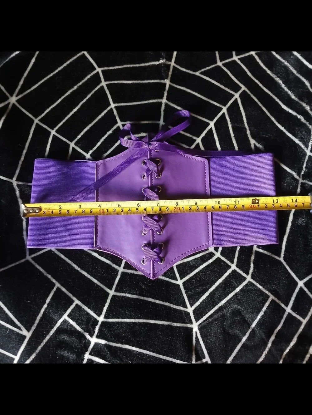 Purple Faux Leather Elastic Corset Belt